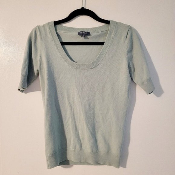 Modcloth Sage Green Scoop Neck Short Sleeve Pullover Sweater - Picture 1 of 5